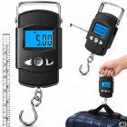 Digitālie piekaramie bagāžas un makšķerēšanas svari ar mērlenti, LCD, TARE un LOCK funkcijām, 50 kg, 5/10 g, 100 cm
