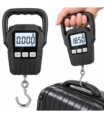 Digitālie bagāžas un makšķerēšanas piekaramie svari ar LCD displeju, 50 kg, 10 g