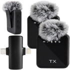 Bezvadu piespraužamo mikrofonu komplekts tālrunim ar USB-C/Lightning uztvērēju, 2 gab.