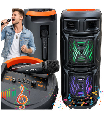 Bezvadu Bluetooth karaoke skaļrunis ar FM radio, USB un AUX, ABS-8208, 60 cm