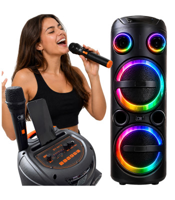 Liels bezvadu Bluetooth karaoke skaļrunis ar USB, FM radio un AUX, BT-8813