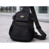 Vīriešu jostas soma pār plecu (crossbody) ar vairākām kabatām, melna