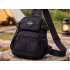 Vīriešu jostas soma pār plecu (crossbody) ar vairākām kabatām, melna