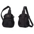 Vīriešu jostas soma pār plecu (crossbody) ar vairākām kabatām, melna