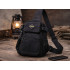 Vīriešu jostas soma pār plecu (crossbody) ar vairākām kabatām, melna