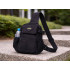 Vīriešu jostas soma pār plecu (crossbody) ar vairākām kabatām, melna