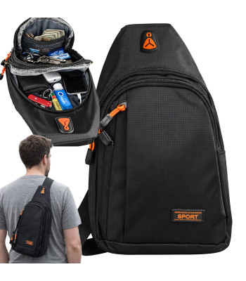 Kompakta pilsētas slinga tipa mugursoma vienam plecam, unisex, sportiska un viegla, maza