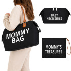 Māmiņu soma Mommy Bag ar kosmētikas maciņu un organizatoru, 3 vienā, melna, 57 × 23 × 34 cm
