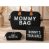 Māmiņu soma Mommy Bag ar kosmētikas maciņu un organizatoru, 3 vienā, melna, 57 × 23 × 34 cm