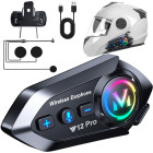 Motocikla Bluetooth interkoms ar balss asistentu Y12 Pro