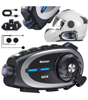 Motocikla Bluetooth interkoms ar kameru motociklistiem, Q29