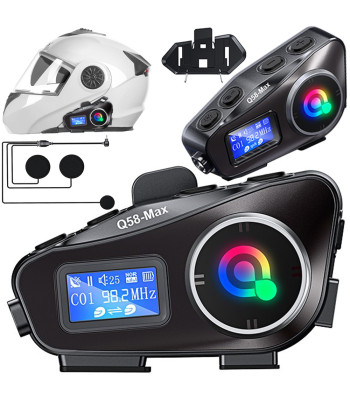 Bluetooth motocikla interkoms motociklistu saziņai un konferencēm Q58MAX