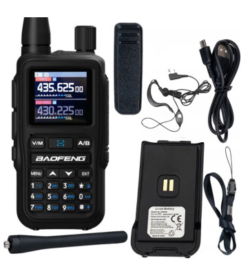 Baofeng rokas rācija ar LED lukturīti, darbības attālums līdz 20 km, 1600 mAh, UV-5R MINI