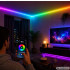 RGB LED lente ar tālvadības pulti, lietotni, Music Sync un barošanas bloku, 10 m, 12 V, 2835RGB