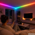 RGB LED lente ar tālvadības pulti, lietotni, Music Sync un barošanas bloku, 10 m, 12 V, 2835RGB