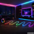 RGB LED lente ar tālvadības pulti, lietotni, Music Sync un barošanas bloku, 10 m, 12 V, 2835RGB