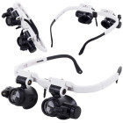 Profesionāla remonta lupa-brilles ar LED apgaismojumu, 8x/23x