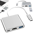 USB-C centrmezgls ar USB 3.0 un HDMI, 3 vienā, 4K