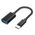 USB-C–USB-A 3.0 OTG adapteris ar pītu kabeli, 11 cm