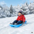 Plastmasas sniega ragavas ar atzveltni, bremzēm un rokturiem, 64cm × 40cm × 13,5cm