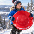 Plastmasas sniega šļūkšanas disks ar rokturiem, sarkans, 62 cm