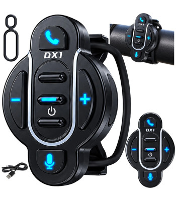 Bluetooth tālvadības pults motocikla interkomam montāžai uz stūres, IPX6