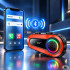 Motocikla ķiveres Bluetooth interkoms ar mikrofonu, RGB apgaismojumu un USB-C, Q08 2X