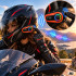 Motocikla ķiveres Bluetooth interkoms ar mikrofonu, RGB apgaismojumu un USB-C, Q08 2X