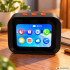 Viedais AI pulkstenis ar skārienekrānu, Bluetooth, skaļruni un LED apgaismojumu, 11,5 × 8 × 7 cm