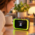 Viedais AI pulkstenis ar skārienekrānu, Bluetooth, skaļruni un LED apgaismojumu, 11,5 × 8 × 7 cm