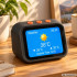 Viedais AI pulkstenis ar skārienekrānu, Bluetooth, skaļruni un LED apgaismojumu, 11,5 × 8 × 7 cm