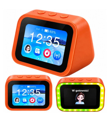 Viedais AI pulkstenis ar skārienekrānu, balss asistentu, Bluetooth skaļruni un LED apgaismojumu