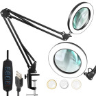 Kosmetoloģiskā LED lupa lampa ar stikla lēcu