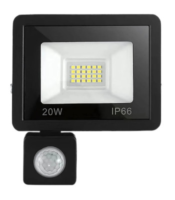 LED prožektors ar kustības un krēslas sensoriem, 20W, 6000K, IP66