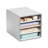 Biroja dokumentu organizators ar 4 atvilktnēm, balts, 29 × 29 × 35 cm