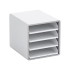 Biroja dokumentu organizators ar 4 atvilktnēm, balts, 29 × 29 × 35 cm