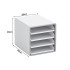 Biroja dokumentu organizators ar 4 atvilktnēm, balts, 29 × 29 × 35 cm