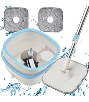 Rotējošais mops ar turbo spaini un 2 mikrošķiedras uzlikām, 360°