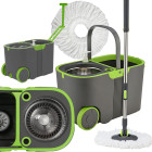 Rotējošais turbo mops ar spaini un 2 mikrošķiedras uzlikām, 360°