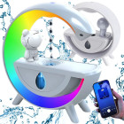 Gaisa mitrinātājs ar Bluetooth skaļruni, astronauta dizainu, USB un RGB LED apgaismojumu, 23cm x 23cm