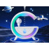 Gaisa mitrinātājs ar Bluetooth skaļruni, astronauta dizainu, USB un RGB LED apgaismojumu, 23cm x 23cm