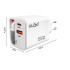 Ātrās uzlādes tīkla lādētājs ar iebūvētu USB-C kabeli, balts, 65 W, PD-75
