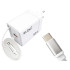 Ātrās uzlādes tīkla lādētājs ar iebūvētu USB-C kabeli, balts, 65 W, PD-75