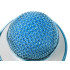Bezvadu karaoke mikrofons ar Bluetooth skaļruni un balss modulatoru, zils, apaļš