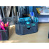 Galda organizators ar atvilktni, melns, 8 nodalījumi, 22cm × 11cm × 10cm