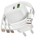 Ātrās uzlādes tīkla lādētājs iPhone ar 3-in-1 kabeli, 20W
