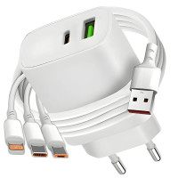 Ātrās uzlādes tīkla lādētājs iPhone ar 3-in-1 kabeli, 20W