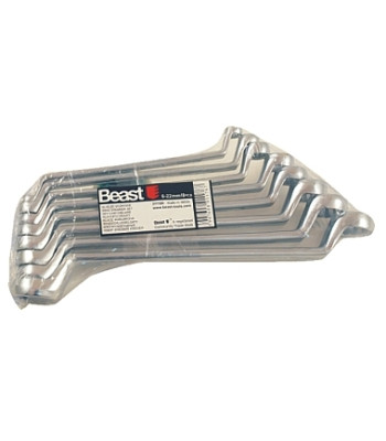Izliektu gredzenatslēgu komplekts WS 8X, 6–22 mm