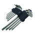 Vidēja izmēra Torx atslēgu komplekts ar caurumu, Cr MIDDLE 9X, 10-50