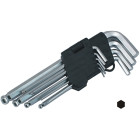 Garās sešstūra atslēgas ar lodveida galiem, Cr LONG 9X, 1.5-10MM
